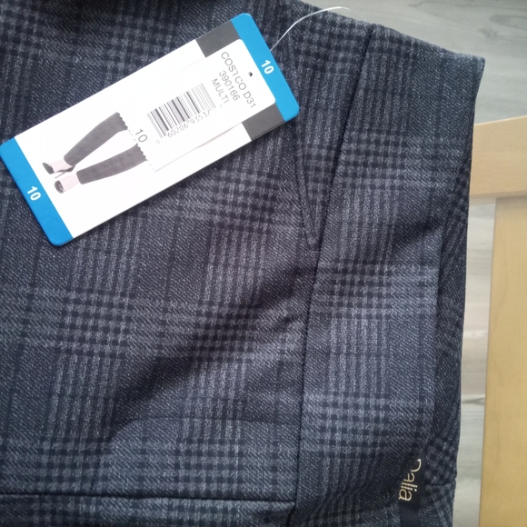 Elegant Women's Charcoal Checkered Trousers - Picture 2 of 3